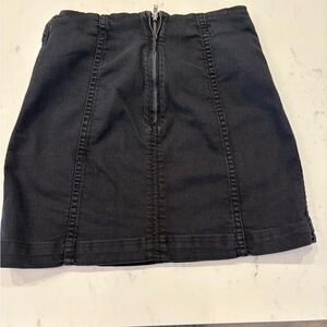 Free People Black Denim Mini Skirt